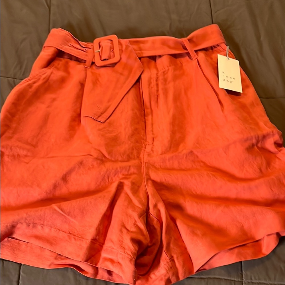 Women's Red High-Waisted Shorts